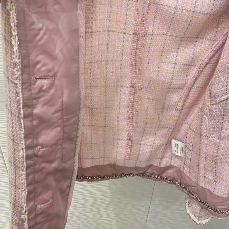Women Spring Pink Jackets 2021 Fashion O-neck Plaid Slim Female Coat Vintage Long Sleeve Jacket
Women Spring Pink Jackets 2021 Fashion O-neck Plaid Slim Female Coat Vintage Long Sleeve Jacket