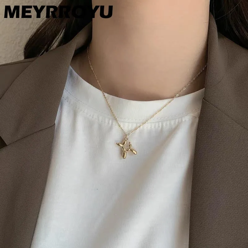 MEYRROYU 316L Stainless Steel Golden Clavicle Chain Hip-Hop Style Balloon Dog Pendant Necklace For Women Jewelry 2021 Trendy
MEYRROYU 316L Stainless Steel Golden Clavicle Chain Hip-Hop Style Balloon Dog Pendant Necklace For Women Jewelry 2021 Trendy