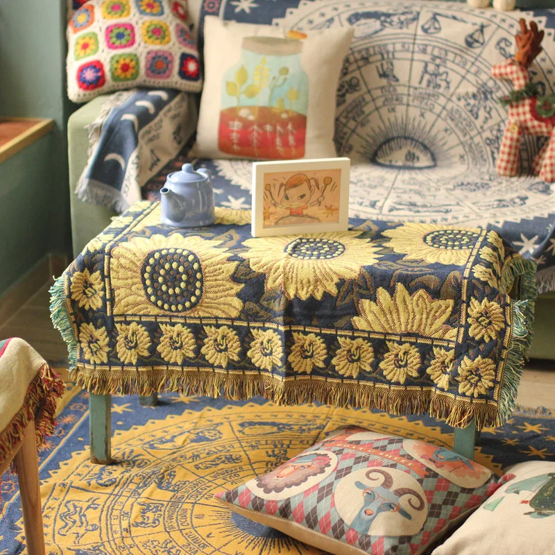 Ethnic Mori Girl Pastoral Cotton Blanket Sofa Armrest Towel Blue Sunflower Chair Cushion Back Towel
Ethnic Mori Girl Pastoral Cotton Blanket Sofa Armrest Towel Blue Sunflower Chair Cushion Back Towel