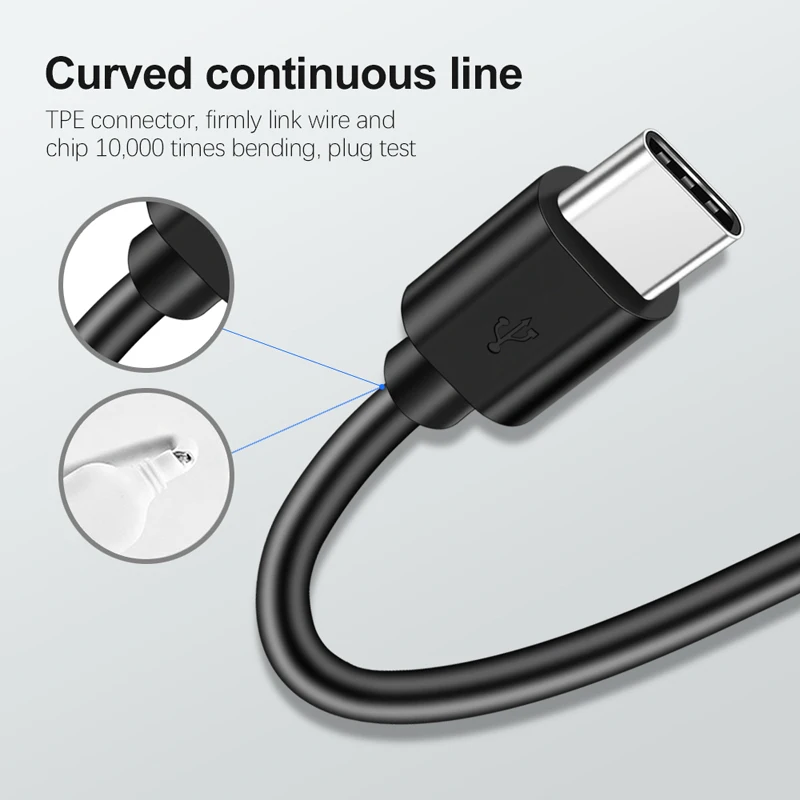 Кабель USB Type-C 0 2 м/1 м/2 м/3 м зарядный шнур для передачи данных Samsung A50 A70 A30 A51 A71 M31 A21