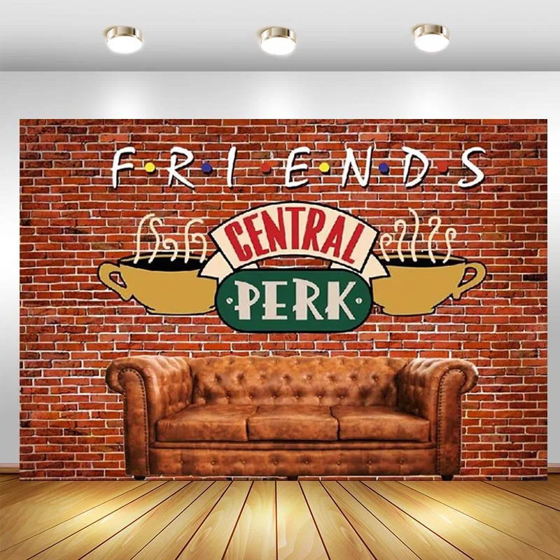 Friends Central Perk Backdrop Red Brick Wall Retro Pub Sofa and Coffee Adult Birthday Ball Party Photo Background Banner Props
Friends Central Perk Backdrop Red Brick Wall Retro Pub Sofa and Coffee Adult Birthday Ball Party Photo Background Banner Props