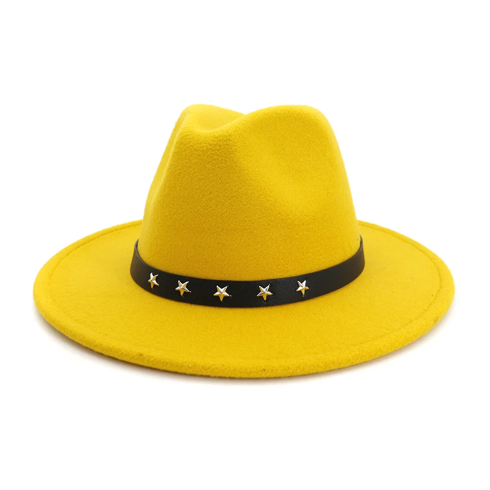 Шляпа HanXi зимняя женская шерстяная Fedora модная Классическая с плоским козырьком