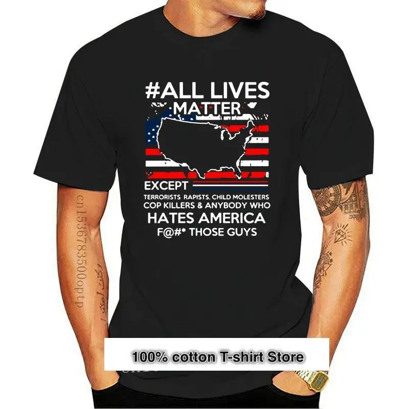 Camiseta patriótica de All Lives Matter, camiseta de moda política americana, novedad
Camiseta patriótica de All Lives Matter, camiseta de moda política americana, novedad