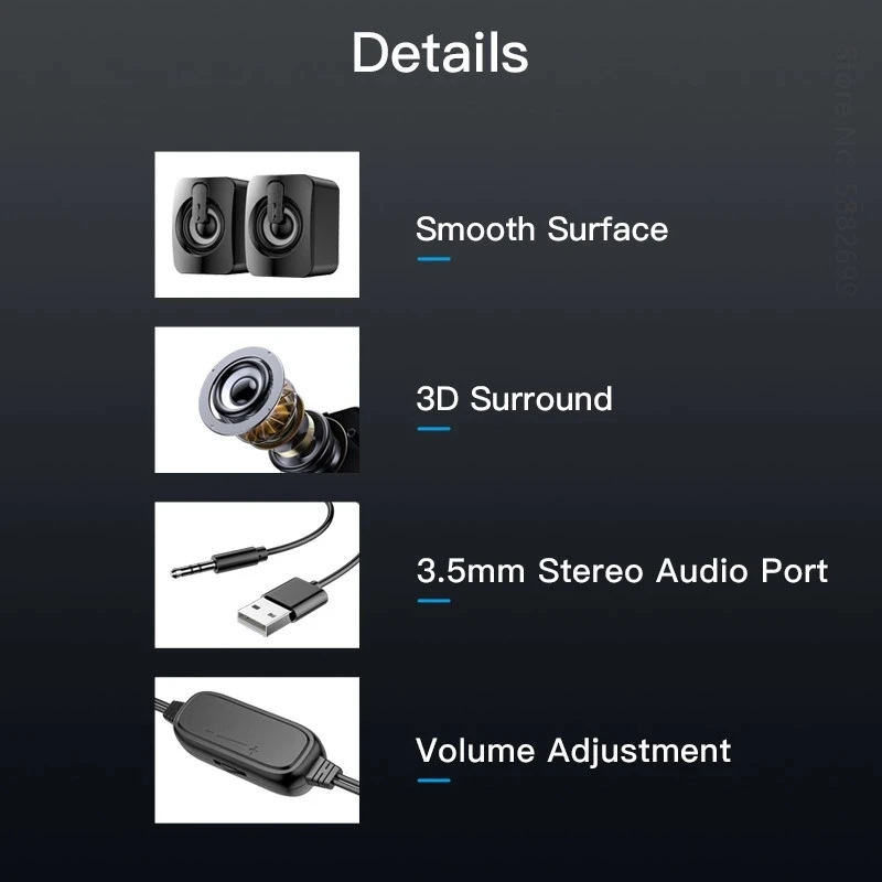 For Desktop Computer Laptop PC Home Audio USB Wireless Bluetooth Speaker Musical Music Sound Box Blutooth Mini Stereo Altavoces
For Desktop Computer Laptop PC Home Audio USB Wireless Bluetooth Speaker Musical Music Sound Box Blutooth Mini Stereo Altavoces