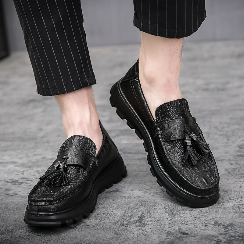 FIXSYS Leather Man Casual Business Shoes Breathable Slip-on Tassel Loafers Mens Black Oxford Shoes Crocodile Office Formal Shoes
FIXSYS Leather Man Casual Business Shoes Breathable Slip-on Tassel Loafers Mens Black Oxford Shoes Crocodile Office Formal Shoes