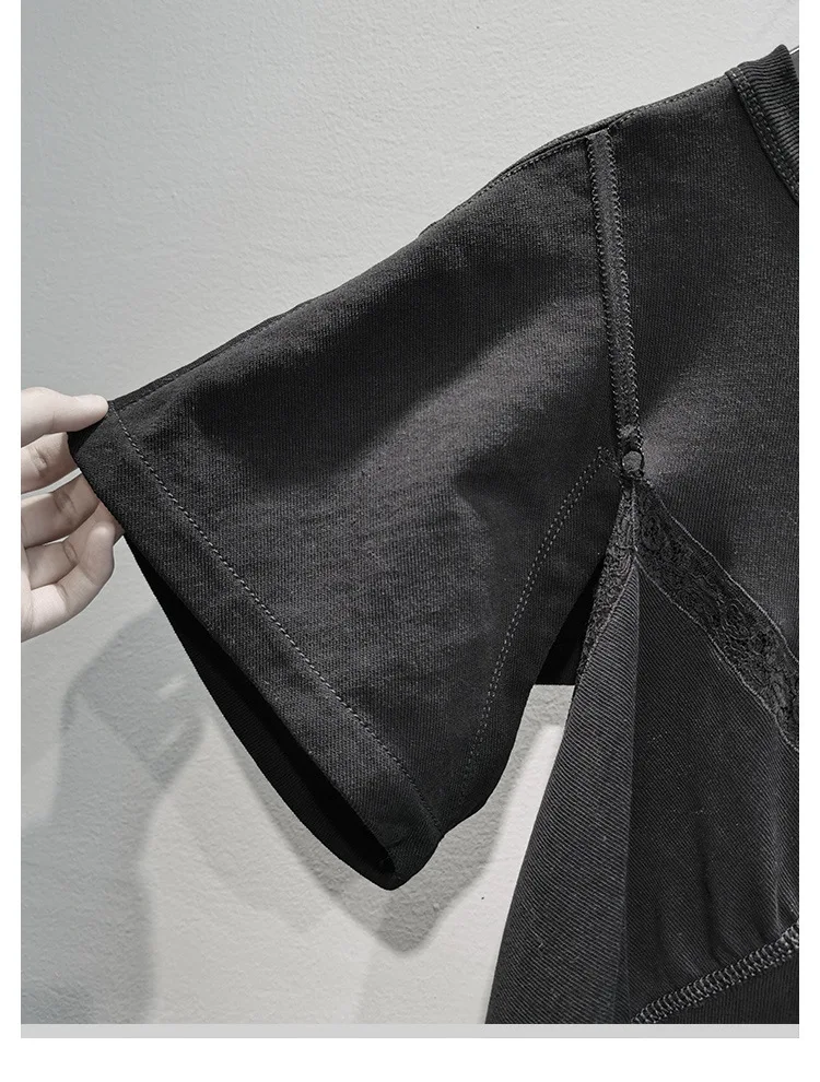 High Quality Spring and Summer AW King Women New Lace Stitching Loose Short Sleeve Mid-length T-shirt Dress Female Trend
High Quality Spring and Summer AW King Women New Lace Stitching Loose Short Sleeve Mid-length T-shirt Dress Female Trend