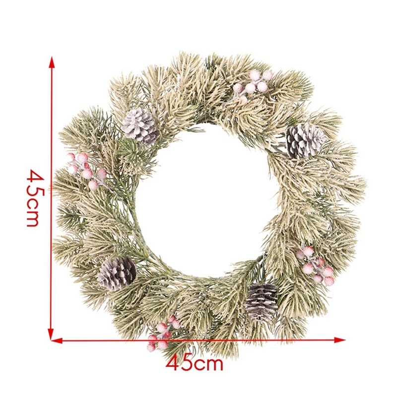 Christmas Wreath Artificial Wreath Flocking Pine Needles Natural Pine Cones Frosted Reusable Holiday Decoration Wreath 
Christmas Wreath Artificial Wreath Flocking Pine Needles Natural Pine Cones Frosted Reusable Holiday Decoration Wreath