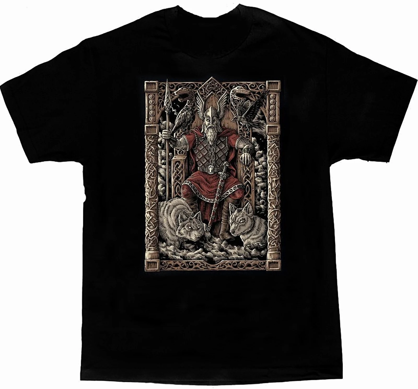 

Odin on The Throne, The Runic Alphabet Mens Viking T-Shirt. Summer Cotton Short Sleeve O-Neck Unisex T Shirt New S-3XL