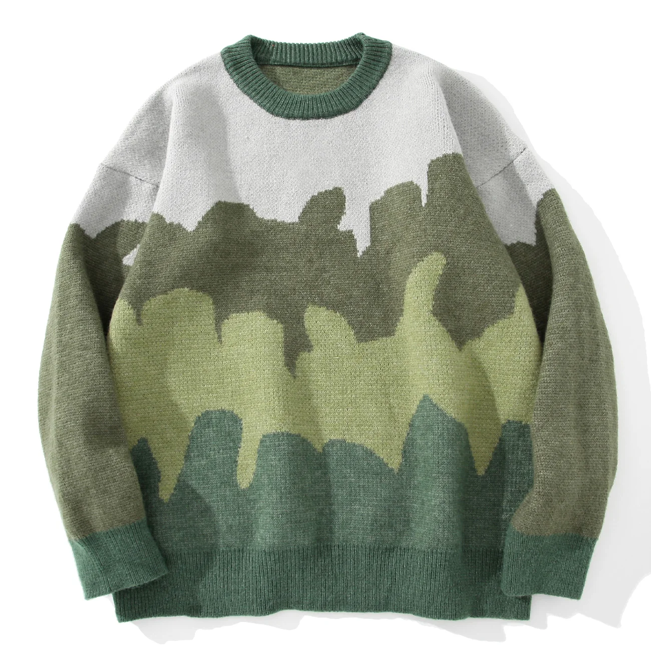 Harajuku Sweater Pullovers Men Gradient Striped Jacquard Knitted Sweater Hip Hop Retro Camouflage Print Streetwear Sweatshirts
Harajuku Sweater Pullovers Men Gradient Striped Jacquard Knitted Sweater Hip Hop Retro Camouflage Print Streetwear Sweatshirts