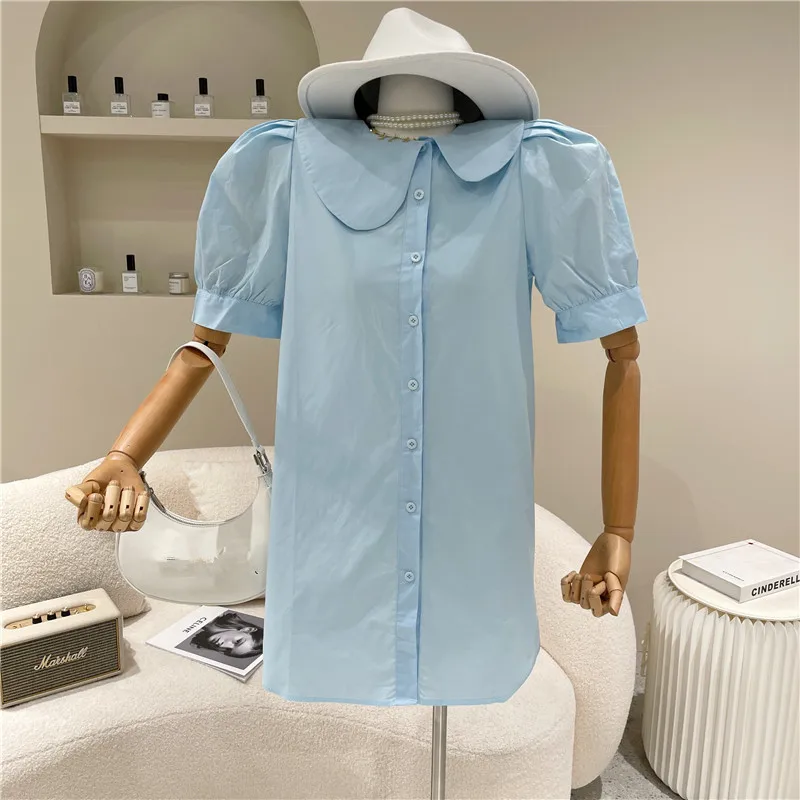 Women's Spring Summer 2021 Fashion Sweet and versatile bubble sleeve top Loose and thin medium length shirt
Women's Spring Summer 2021 Fashion Sweet and versatile bubble sleeve top Loose and thin medium length shirt