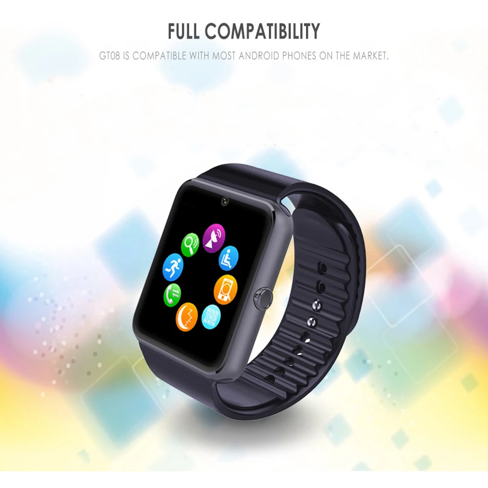 GT08 Bluetooth Smart Watch Full Touch Screen Fitness Tracker Blood Pressure Monitor Support TF Card Bracelet Sport Smartwatch
GT08 Bluetooth Smart Watch Full Touch Screen Fitness Tracker Blood Pressure Monitor Support TF Card Bracelet Sport Smartwatch