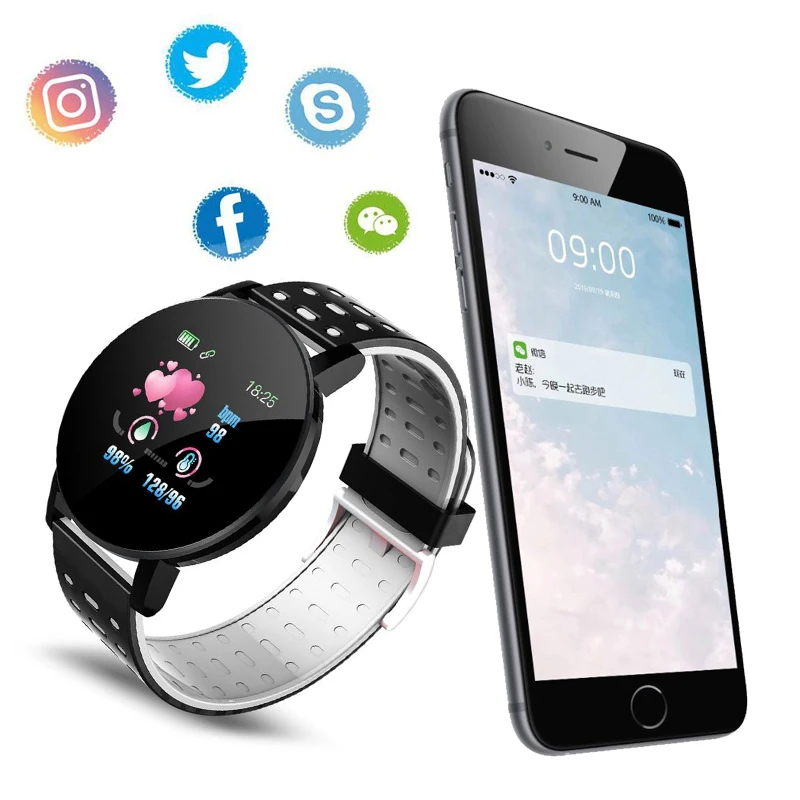 119 Plus Bluetooth Smart Watch Men Women Sports Fitness Tracker Band Waterproof Heart Rate Moniter Smartwatch Android With Clock
119 Plus Bluetooth Smart Watch Men Women Sports Fitness Tracker Band Waterproof Heart Rate Moniter Smartwatch Android With Clock