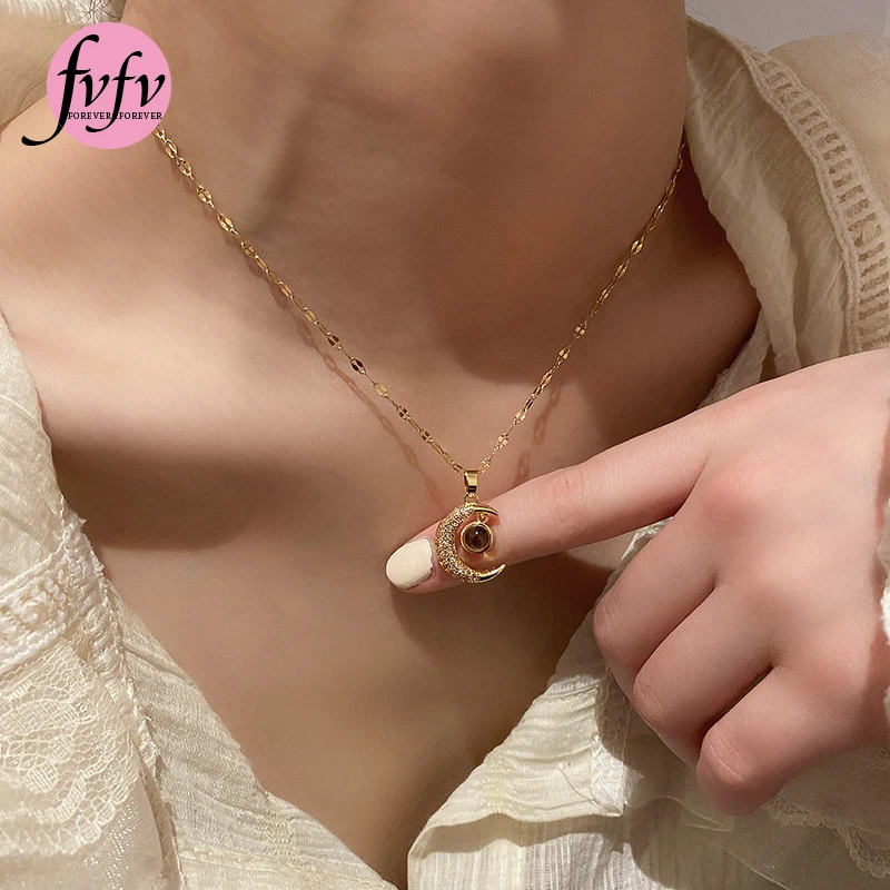 

Модное ожерелье [FVFV] с подвеской в светильник д и Луны, нежное ожерелье-цепочка со звездами и луной, ювелирные изделия для женщин 2021