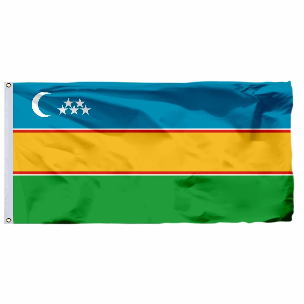 Uzbekistan Karakalpakstan Flag 90x150cm 3x5ft 60X90CM 100D Polyester Double Stitched High Quality Free Shipping
Uzbekistan Karakalpakstan Flag 90x150cm 3x5ft 60X90CM 100D Polyester Double Stitched High Quality Free Shipping