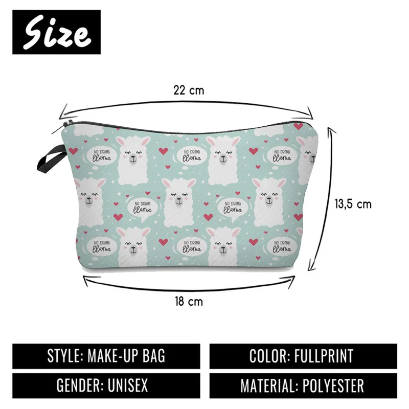 3D HD Digital Printing Sloth Llama Pattern Cute Cosmetic Pouch Travel Ladies Women Multifunctional Storage Makeup Bag Hand Bag 
3D HD Digital Printing Sloth Llama Pattern Cute Cosmetic Pouch Travel Ladies Women Multifunctional Storage Makeup Bag Hand Bag