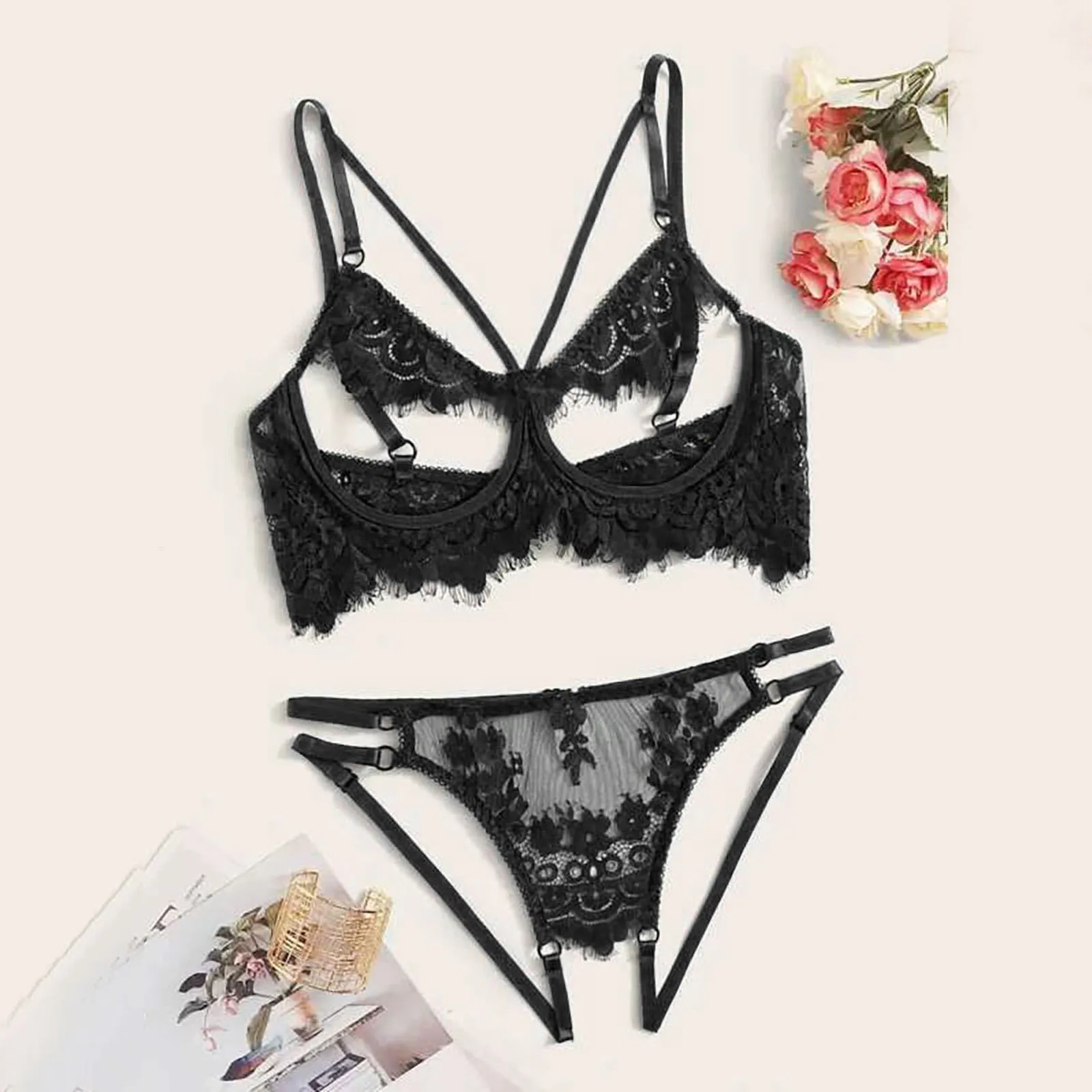 2022 Sexy Fashion Lace Lingerie Underwear Set Sleepwear Steel Ring Pajamas Garter Sexy Bowknot Thong Lingerie Set Erotic Apparel
2022 Sexy Fashion Lace Lingerie Underwear Set Sleepwear Steel Ring Pajamas Garter Sexy Bowknot Thong Lingerie Set Erotic Apparel