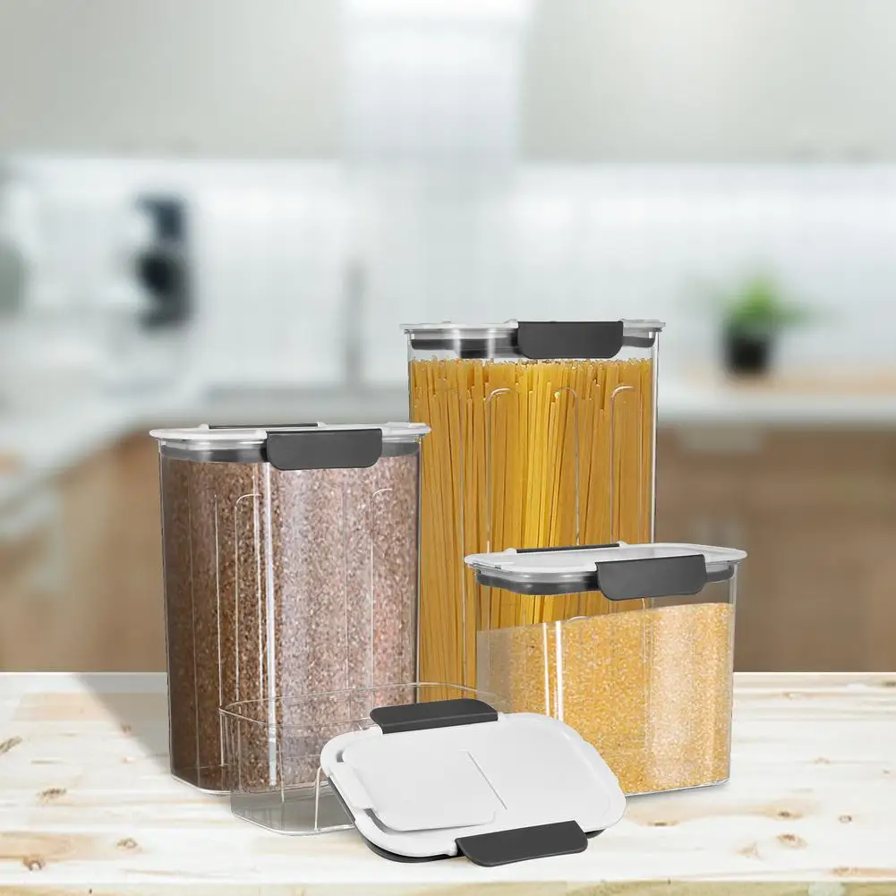4PCS Food Storage Containers Airtight Cereal Storage Containers Plastic Box Cereal Dispenser Kitchen Refrigerator Organizer
4PCS Food Storage Containers Airtight Cereal Storage Containers Plastic Box Cereal Dispenser Kitchen Refrigerator Organizer
