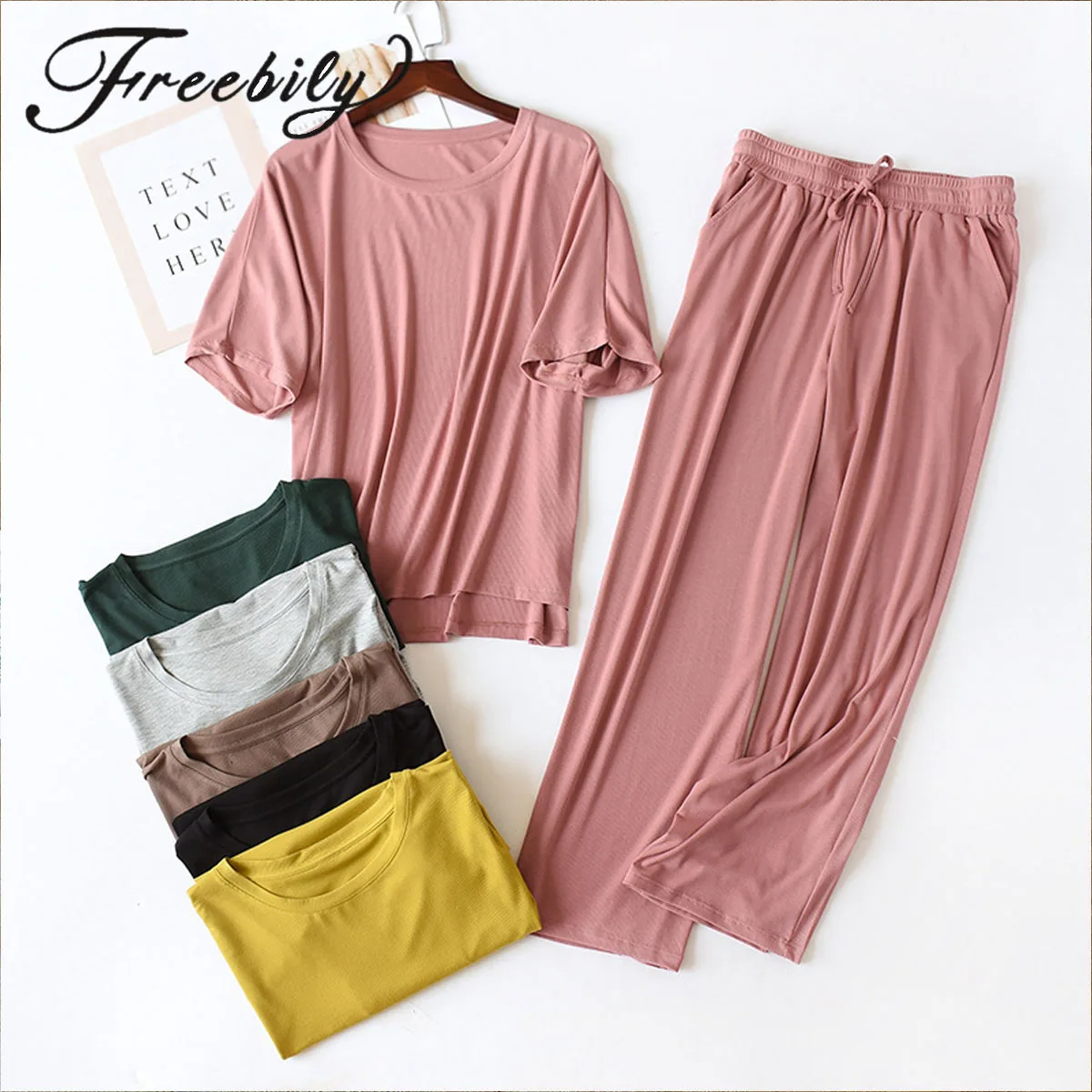 2Pcs Women Modal Cotton Pajamas Set Loose Casual Homewear Suit Summer Ladies Short Sleeve Plus Size Sleepwear
2Pcs Women Modal Cotton Pajamas Set Loose Casual Homewear Suit Summer Ladies Short Sleeve Plus Size Sleepwear