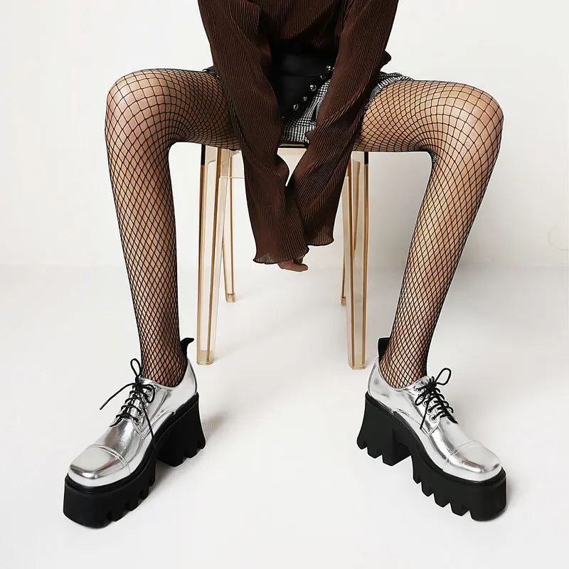 Black Sliver Women Pumps Fashion Lace Up Platform shoes PU Leather Thick High Heel Round Toe Dress Spring Autumn Shoes Woman 
Black Sliver Women Pumps Fashion Lace Up Platform shoes PU Leather Thick High Heel Round Toe Dress Spring Autumn Shoes Woman