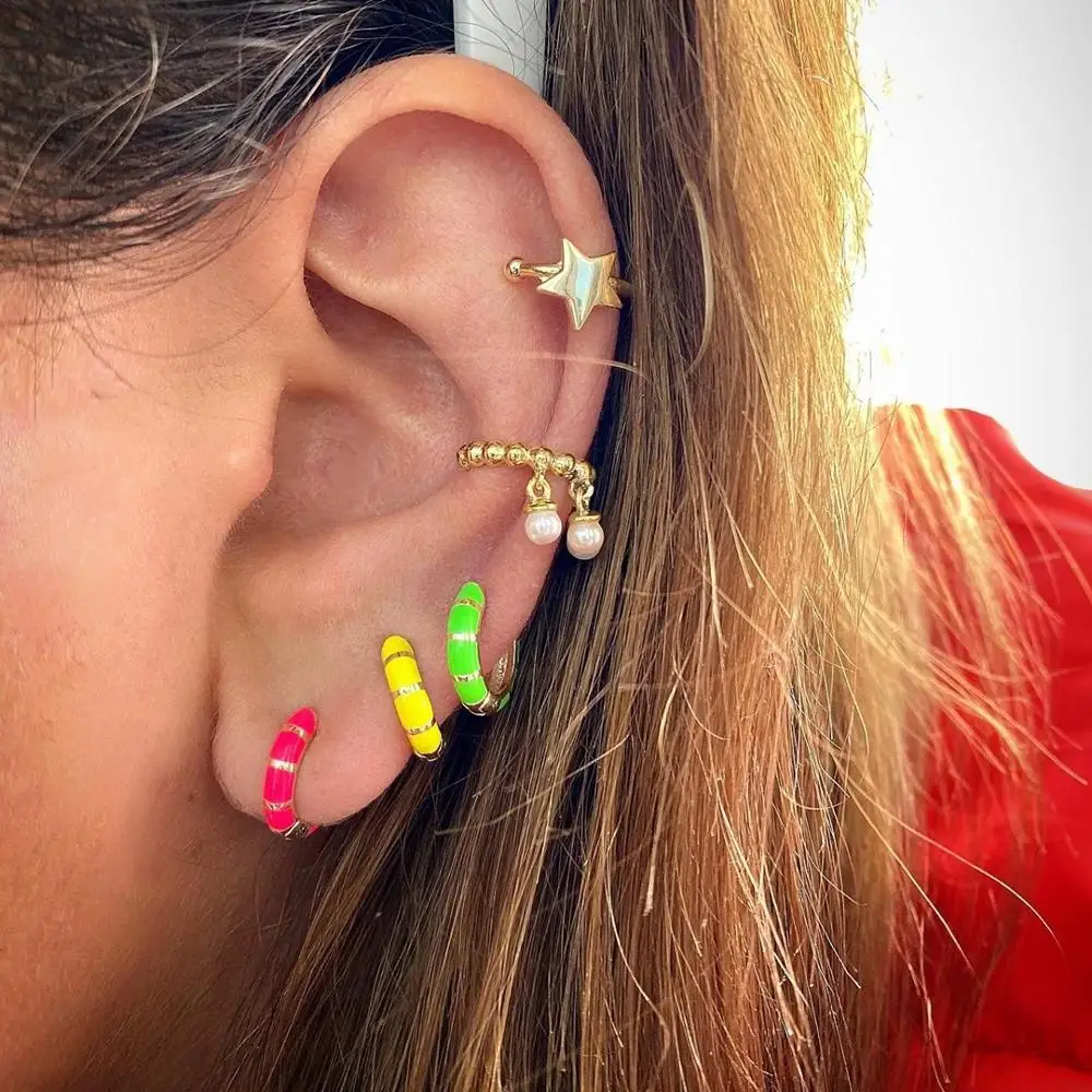 gold color fashion women girl jewelry mini small huggie hoops 2020 summer new Neon enamel colorful hoop earring
gold color fashion women girl jewelry mini small huggie hoops 2020 summer new Neon enamel colorful hoop earring