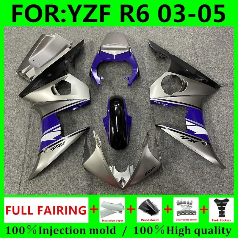 NEW ABS Motorcycle Injection mold Fairing kit for YAMAHA YZFR6 03 04 05 YZF R6 2004 Bodywork Fairings 2003 - 2005 set blue grey
NEW ABS Motorcycle Injection mold Fairing kit for YAMAHA YZFR6 03 04 05 YZF R6 2004 Bodywork Fairings 2003 - 2005 set blue grey