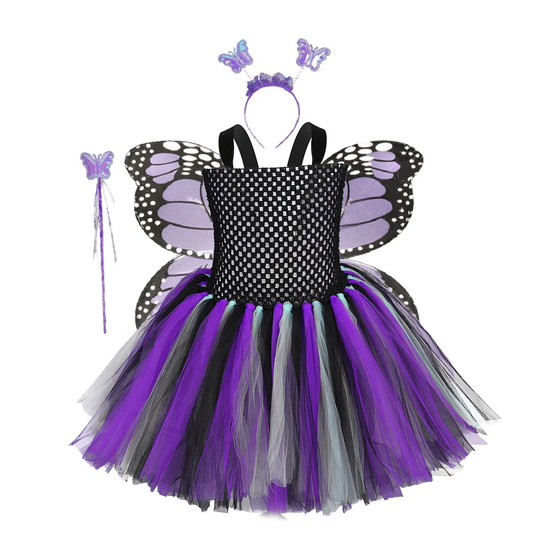 Purple Black Princess Girl Fairy Suit Butterfly Wings Stick Dress Festival s Props Cosplay Halloween Costume
Purple Black Princess Girl Fairy Suit Butterfly Wings Stick Dress Festival s Props Cosplay Halloween Costume