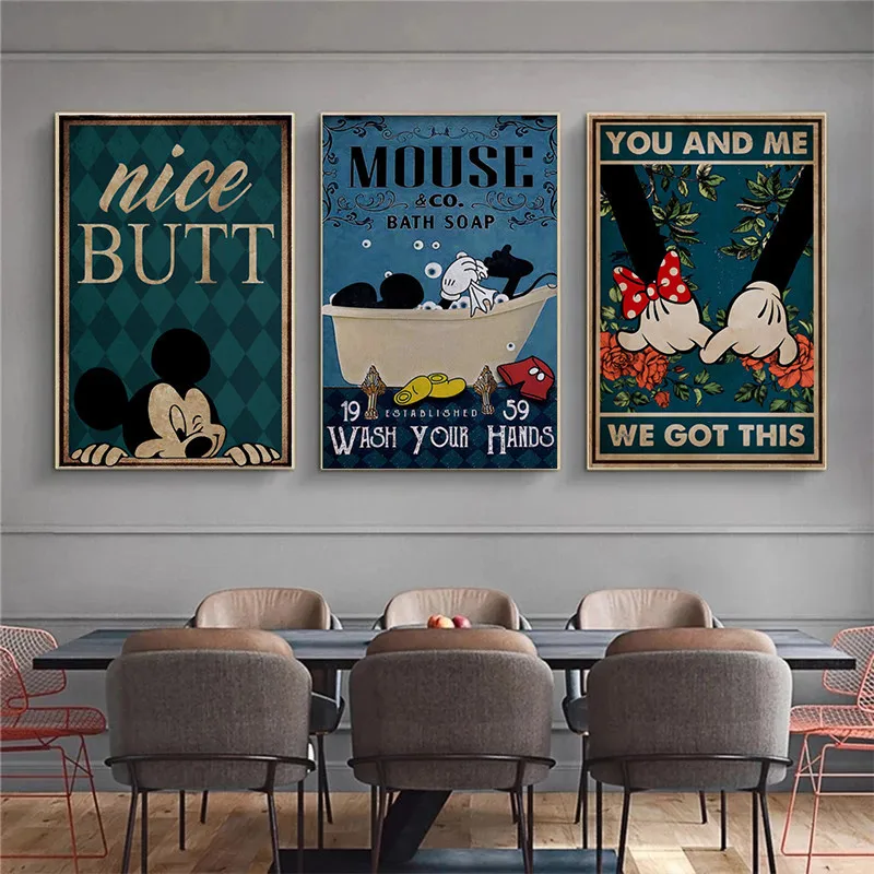 Disney Funny Bathroom Poster Print Hooked Hand Blink Retro Mickey Mouse Canvas Painting Cartoon Picture Wall Art Wall Decoration
Disney Funny Bathroom Poster Print Hooked Hand Blink Retro Mickey Mouse Canvas Painting Cartoon Picture Wall Art Wall Decoration