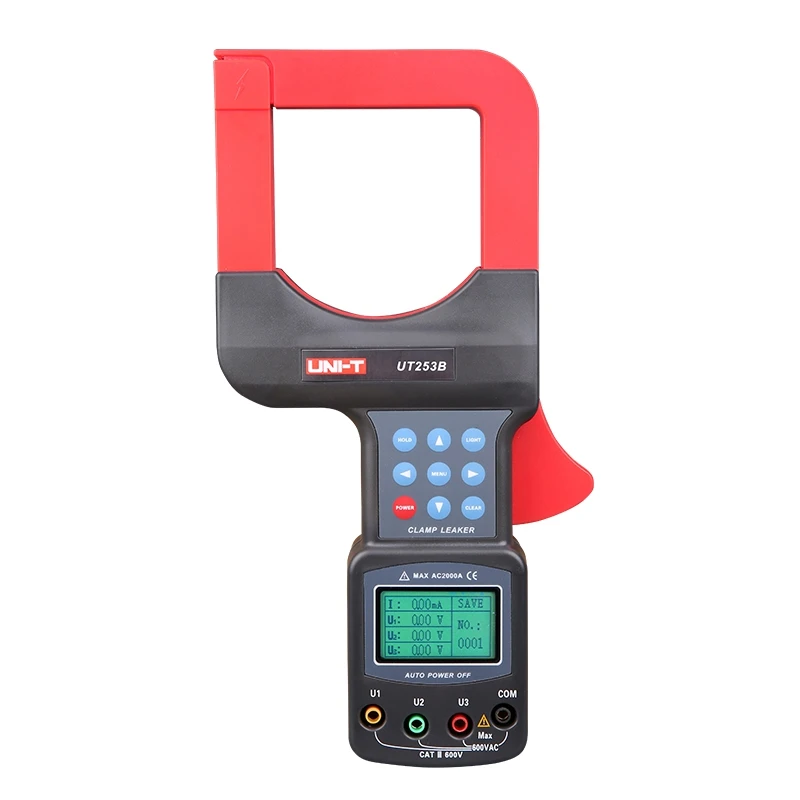 

UNI-T UT253B Digital Large Jaws Leakage Current Clamp Tester/2000A Leak Clamp Meter LCD Backlight RS-232 Data Transfer