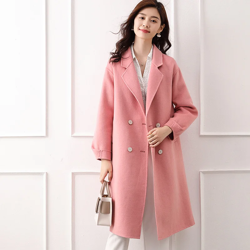 Autumn and winter high-end double-sided woolen cashmere coat women Korean style mid-length 100% wool coat pure color cardigan
Autumn and winter high-end double-sided woolen cashmere coat women Korean style mid-length 100% wool coat pure color cardigan