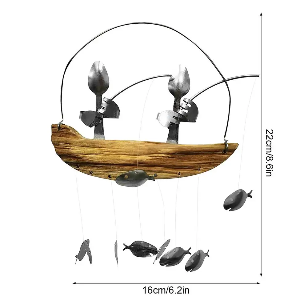 Fishing Man Wind Chime Handmade Spoon Fish Hanging Decor Garden Indoor Pendant Decoration Indoor Outdoor Hanging Ornament 
Fishing Man Wind Chime Handmade Spoon Fish Hanging Decor Garden Indoor Pendant Decoration Indoor Outdoor Hanging Ornament