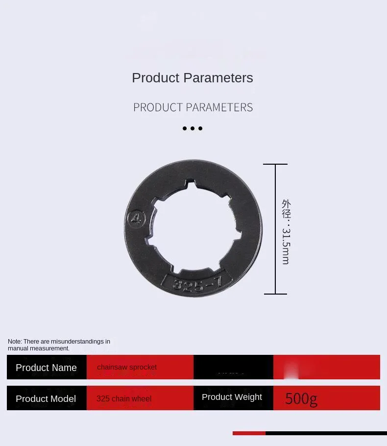 3pcs Tool Parts Metal Chainsaw Spare Part Chain Saw Sprocket Rim Power Mate 325-7 For Chainsaw Replacement
3pcs Tool Parts Metal Chainsaw Spare Part Chain Saw Sprocket Rim Power Mate 325-7 For Chainsaw Replacement