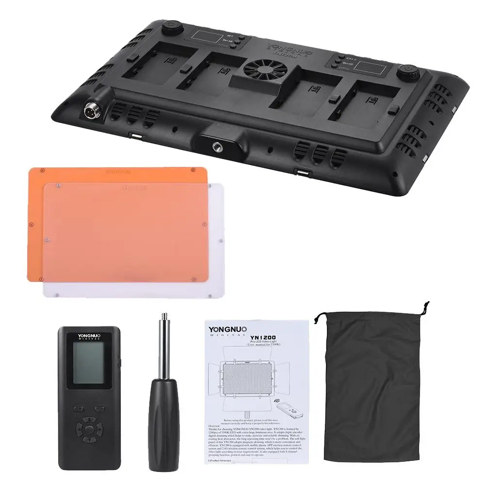Yongnuo YN1200 + Power Adapter 5500K White 9300LM CRI95 1200 SMD Led Video Fill Light Studio Lighting with Remote Controller
Yongnuo YN1200 + Power Adapter 5500K White 9300LM CRI95 1200 SMD Led Video Fill Light Studio Lighting with Remote Controller