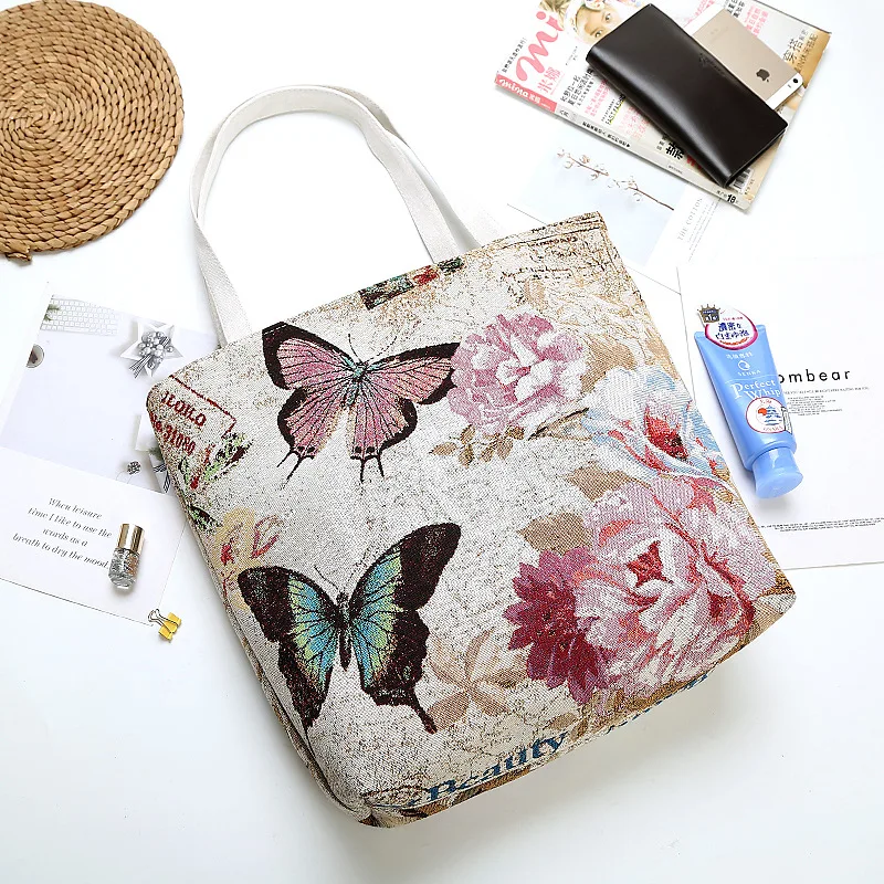Canvas Amorous Feelings Shoulder Bag Coarse Hemp Rope Coarse-grain Double-sided Embroidered Butterfly Pattern All-match Handbags
Canvas Amorous Feelings Shoulder Bag Coarse Hemp Rope Coarse-grain Double-sided Embroidered Butterfly Pattern All-match Handbags