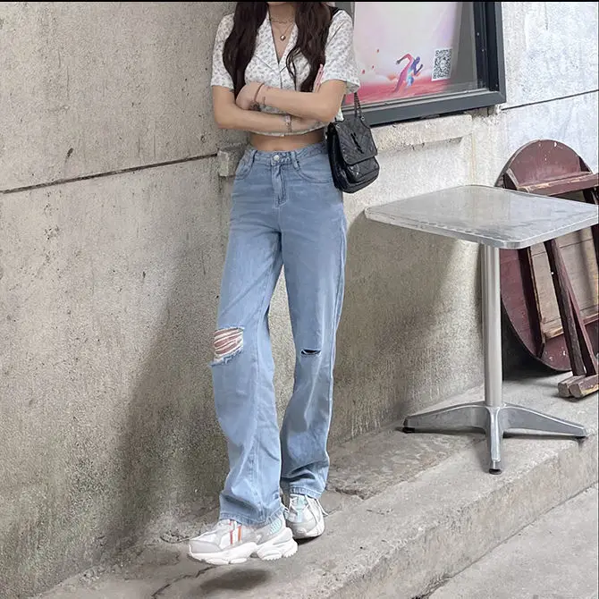 Pants Female Women Jeans Large Size Boyfriend Jean Jeans Ripped Women harajuku Pants High Waist Stright Trousers cotton
Pants Female Women Jeans Large Size Boyfriend Jean Jeans Ripped Women harajuku Pants High Waist Stright Trousers cotton