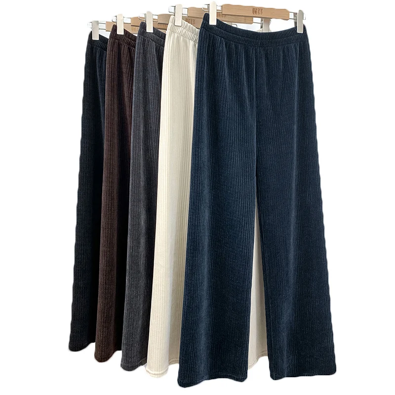 2021 Fashion High Waist Slim Striped Mink Velvet Straight Wide-Leg Pants Women Autumn Winter Loose Drape Casual Pants 37A
2021 Fashion High Waist Slim Striped Mink Velvet Straight Wide-Leg Pants Women Autumn Winter Loose Drape Casual Pants 37A