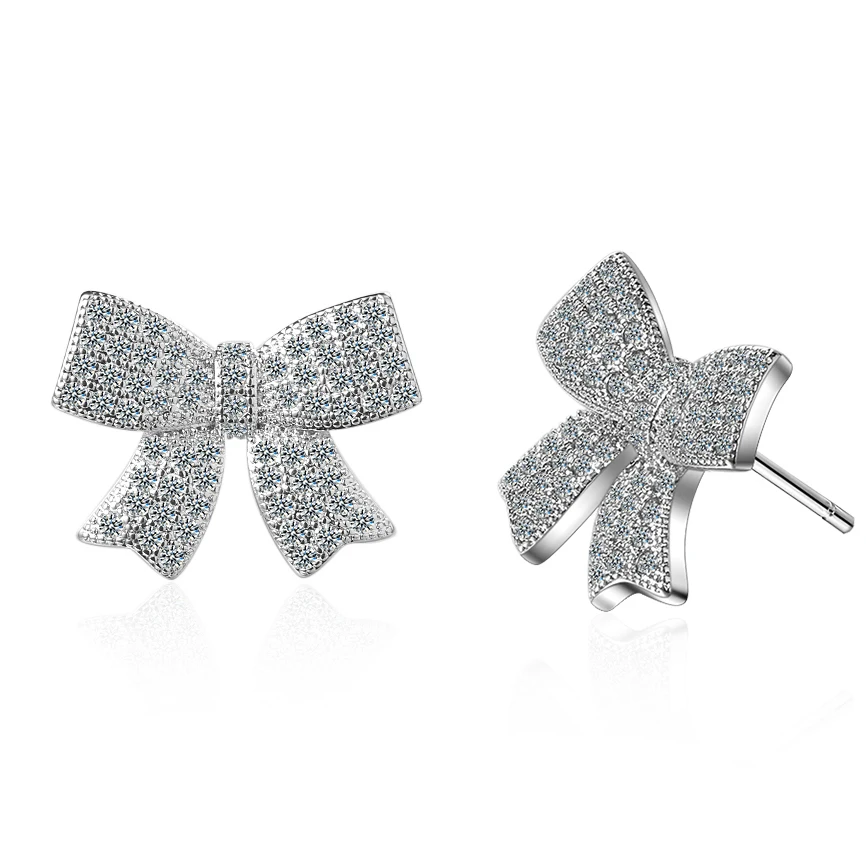 Luxury Fashion Sweet Bow Bowknot Zircon 925 Sterling Silver Stud Earrings For Women Korean Bling Designer Charms Jewelry Gifts
Luxury Fashion Sweet Bow Bowknot Zircon 925 Sterling Silver Stud Earrings For Women Korean Bling Designer Charms Jewelry Gifts