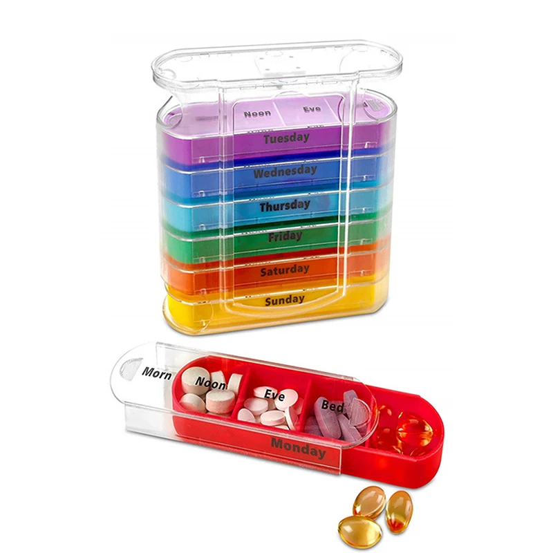 Weekly 7 Days Pill Box 28 Compartments Pill Organizer Plastic Medicine Storage Dispenser Cutter Drug Cases for Home Travel
Weekly 7 Days Pill Box 28 Compartments Pill Organizer Plastic Medicine Storage Dispenser Cutter Drug Cases for Home Travel
