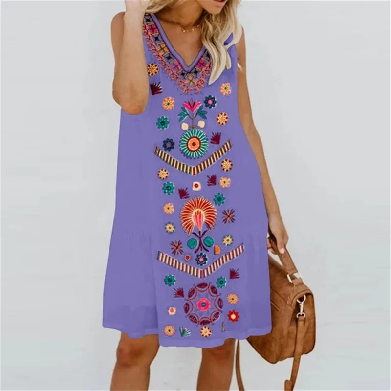 Women Dress 2020 New Arrival Floral Print Sleeveless Summer Dress V Neck Casual Loose Mini Cotton Tank Dresses Vestidos
Women Dress 2020 New Arrival Floral Print Sleeveless Summer Dress V Neck Casual Loose Mini Cotton Tank Dresses Vestidos