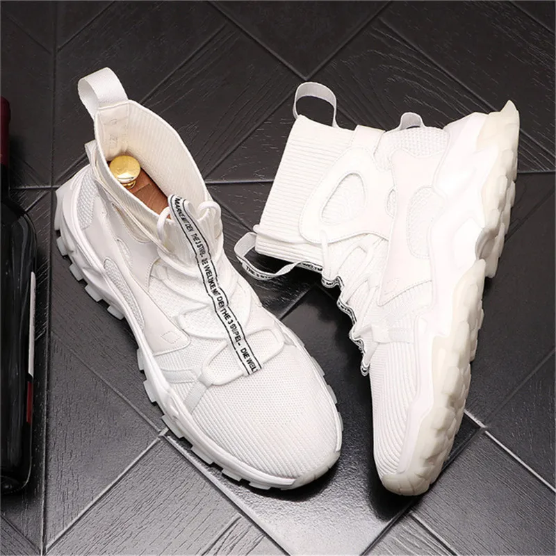 Fashion Knitted Men Sock Shoes Hip Hop Sneakers Casual Flats High Tops Ankle Boots Zapatillas Hombre
Fashion Knitted Men Sock Shoes Hip Hop Sneakers Casual Flats High Tops Ankle Boots Zapatillas Hombre