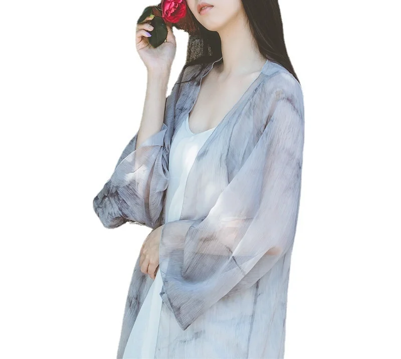 NINI WONDERLAND Summer 2021 V Neck Print Chiffon Irregular Cardigan Coat Women Thin Trench Coat Mori Girls Style
NINI WONDERLAND Summer 2021 V Neck Print Chiffon Irregular Cardigan Coat Women Thin Trench Coat Mori Girls Style