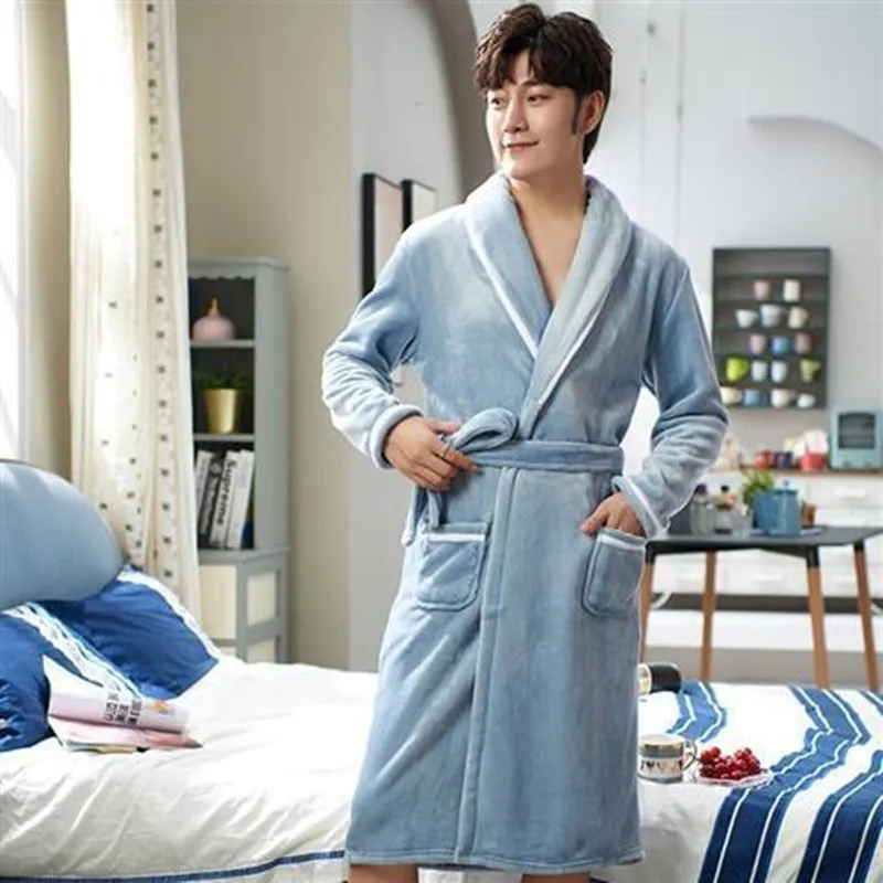Winter Thick Warm Lovers Bath Robe Flannel Couples Soft Flannel Sleepwear Plus Size Home Wear men's nightgown Women Bathrobe
Winter Thick Warm Lovers Bath Robe Flannel Couples Soft Flannel Sleepwear Plus Size Home Wear men's nightgown Women Bathrobe