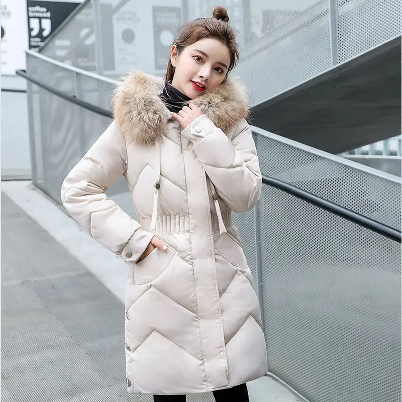 Women 2020 Winter Korean Style Fashion Parkas Female Casual Hooded Long Down Cotton Coats Ladies Solid Thick Warm Jacket L17 
Women 2020 Winter Korean Style Fashion Parkas Female Casual Hooded Long Down Cotton Coats Ladies Solid Thick Warm Jacket L17