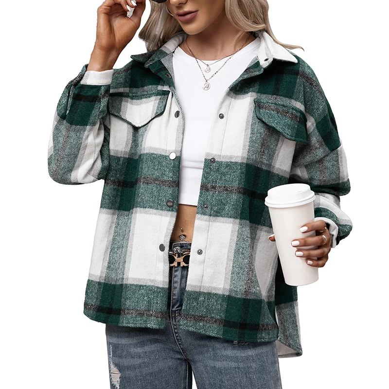 Autumn Winter Plaid Shirts Women Oversized Thick Jacket Casual Long Sleeved Cardigan Blouse Loose Turn Down Collar Outerwear
Autumn Winter Plaid Shirts Women Oversized Thick Jacket Casual Long Sleeved Cardigan Blouse Loose Turn Down Collar Outerwear