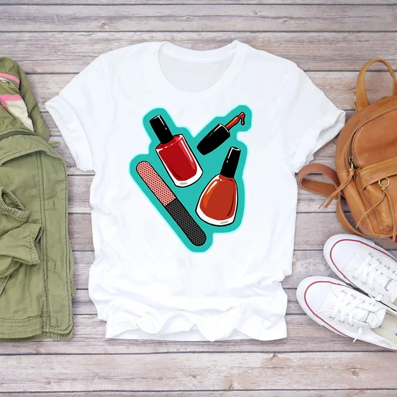 T-shirts Women Nail Polish Fashion 90s 2022 Spring Summer Clothes Graphic Tshirt Top Lady Print Female Tee T-shirt 
T-shirts Women Nail Polish Fashion 90s 2022 Spring Summer Clothes Graphic Tshirt Top Lady Print Female Tee T-shirt