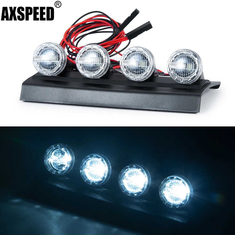 AXSPEED RC Car Roof Light 4Pcs LED Round Spotlight Headlamp with Bracket Set for 1/10 Traxxas TRX4 TRX6 RC Crawler Car
AXSPEED RC Car Roof Light 4Pcs LED Round Spotlight Headlamp with Bracket Set for 1/10 Traxxas TRX4 TRX6 RC Crawler Car