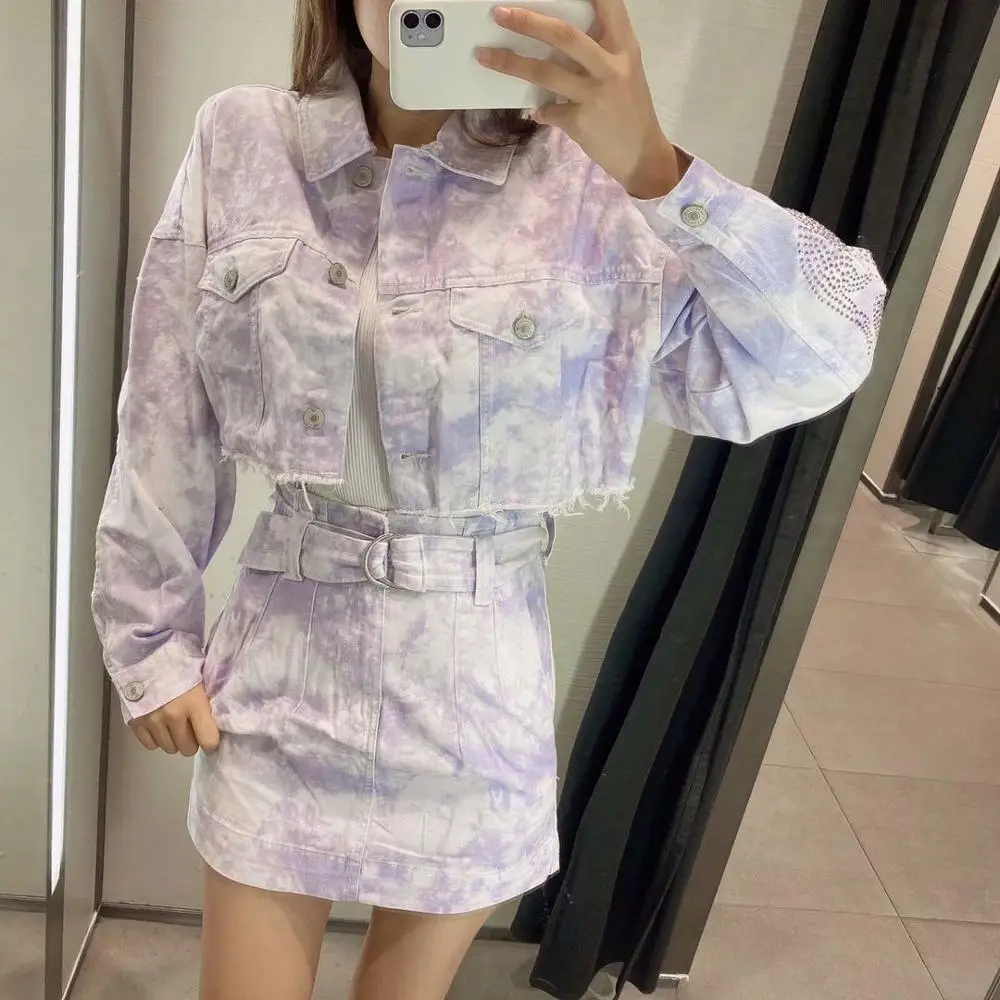 OLOMM Women tie dye print jacket coat rhinestone decorage Ladies Long Sleeve loose oversize short coat fast shipping
OLOMM Women tie dye print jacket coat rhinestone decorage Ladies Long Sleeve loose oversize short coat fast shipping