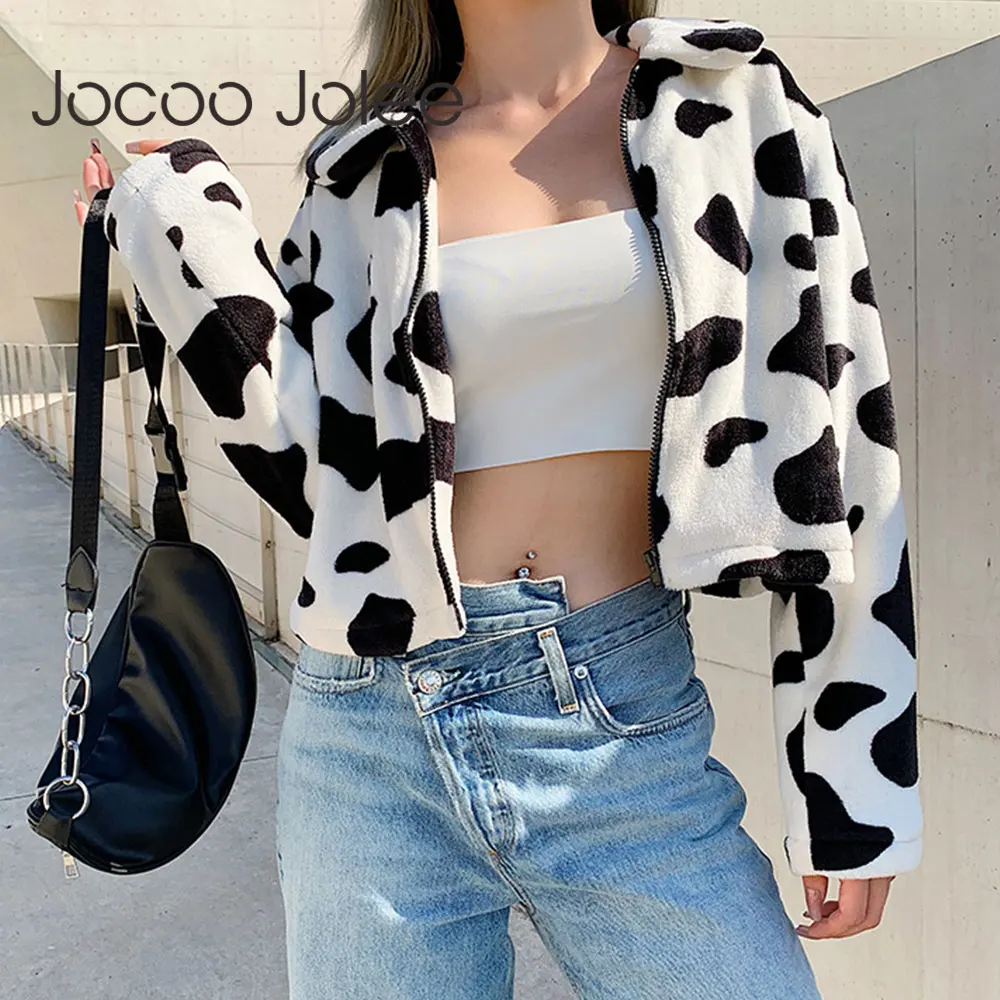 Jocoo Jolee Elegant Cow Print Teddy Coat Jacket Autumn Winter Faux Fur Jacket Female Cropped Harajuku Coat Fashion Outwear
Jocoo Jolee Elegant Cow Print Teddy Coat Jacket Autumn Winter Faux Fur Jacket Female Cropped Harajuku Coat Fashion Outwear