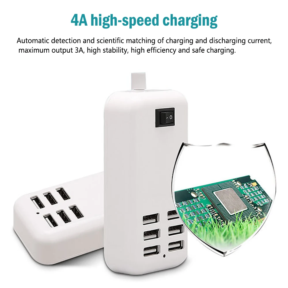 20W 6Ports USB Desktop Fast Charger Multi Function Wall Charger Station AC Power For Phones Tablets Headset Adapter US Plug
20W 6Ports USB Desktop Fast Charger Multi Function Wall Charger Station AC Power For Phones Tablets Headset Adapter US Plug