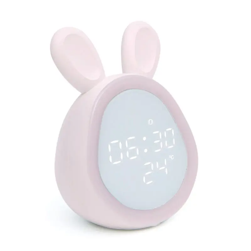 Bluetooth Alarm Clock LED Night Light Voice Control Temperature Display Bedside