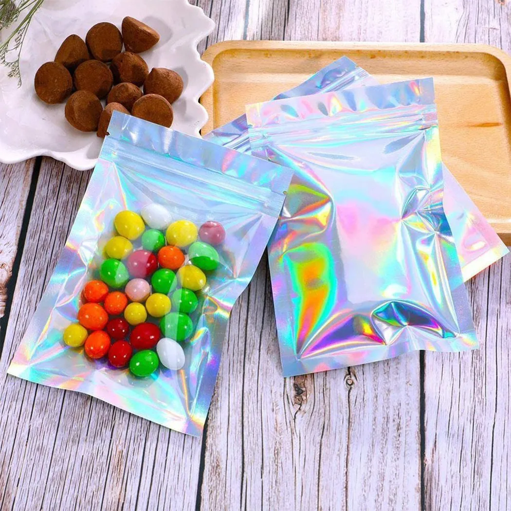 100Pcs Clear Holographic Laser Mini Aluminum Foil Zip Lock Plastic Bags Thick Flat Zip lock Bath Salt Cosmetic Bag One Side
100Pcs Clear Holographic Laser Mini Aluminum Foil Zip Lock Plastic Bags Thick Flat Zip lock Bath Salt Cosmetic Bag One Side